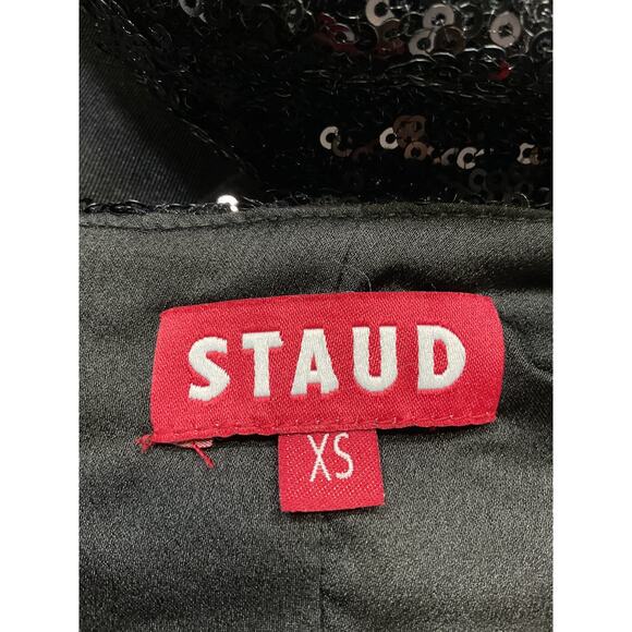 Staud 'Irie' Black V Neck Sequin Bandeau Dress Size XS - Picture 4 of 5